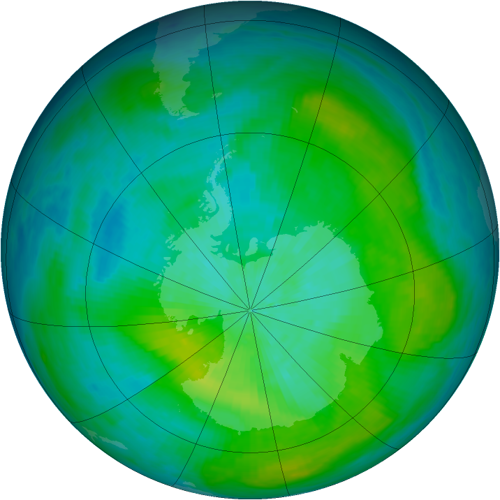 Antarctic ozone map for 04 March 1980